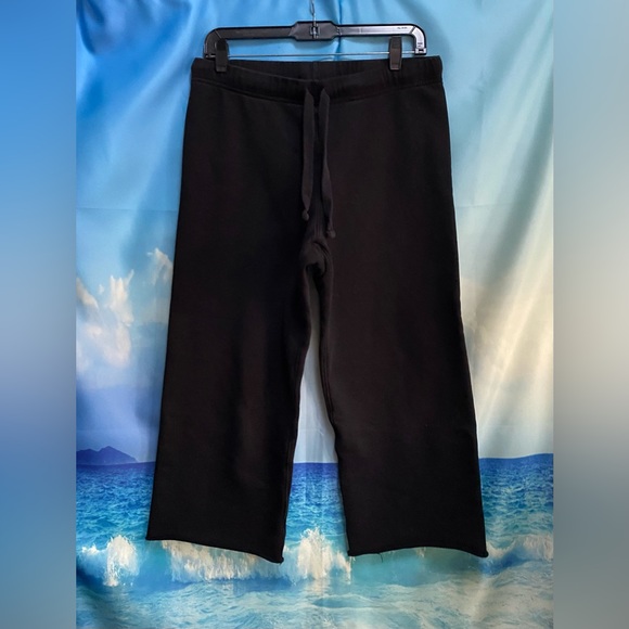 Frank & Eileen CATHERINE Triple Fleece Wide Leg Crop Sweatpants Size: S - Picture 2 of 16